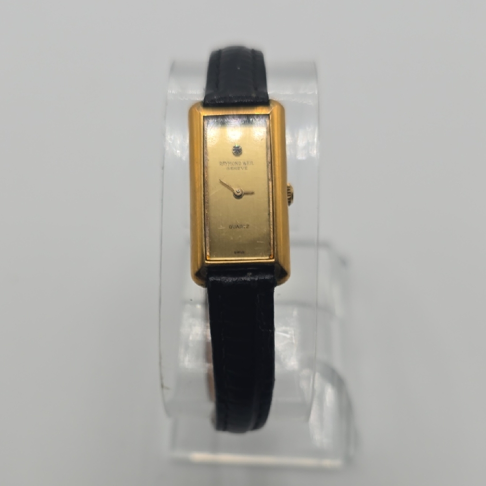 Raymond Weil Gold-Tone Rectangular Dial Watch wit… - image 1
